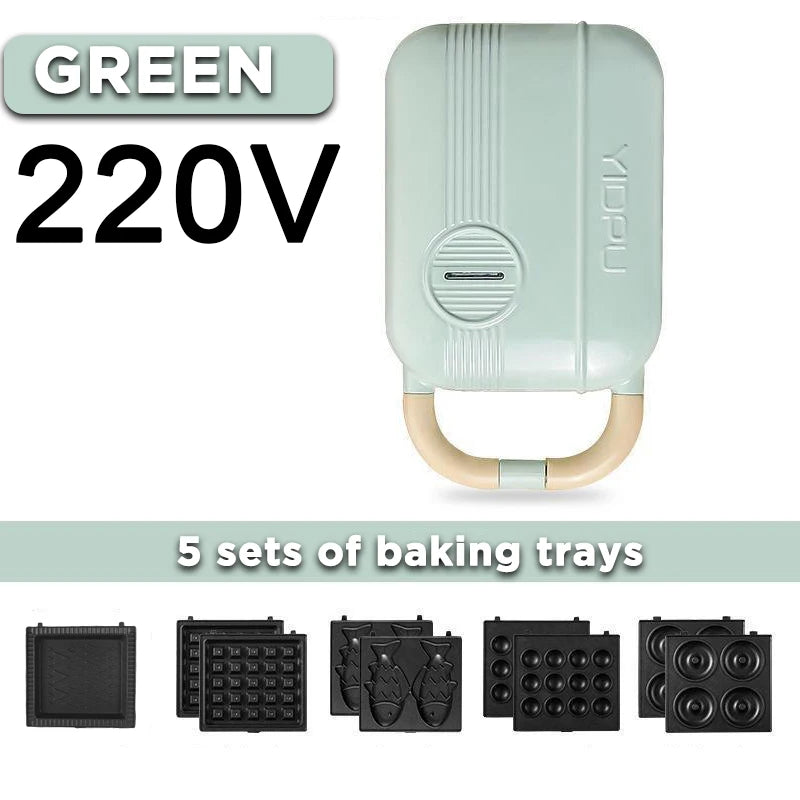 Mini Sandwich Maker Breakfast Machine Multi Cooker Electric Toaster Oven Hot Plate Bread Pancake Waffle Donut Maker for Kitchen