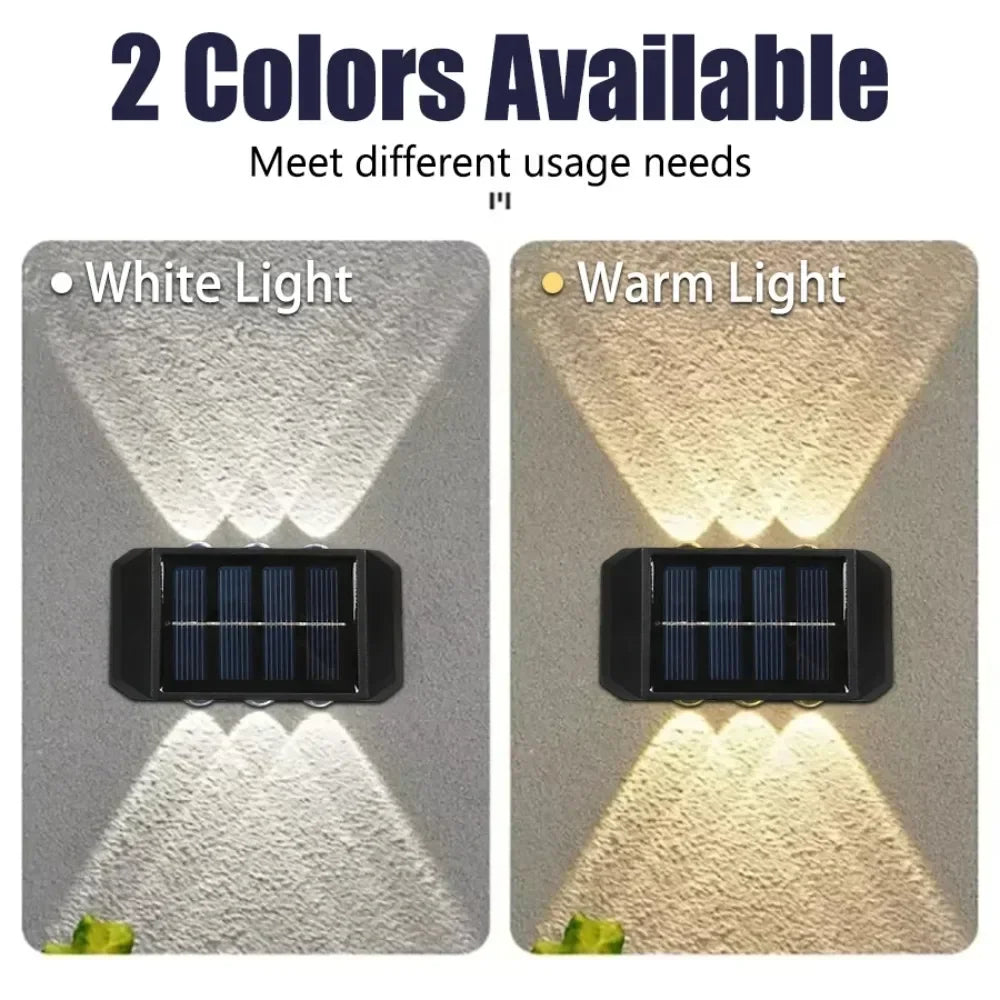 4/6/8 LED Solar Double-headed High Brightness Wall Lights Garden Lights Door Sign Wall Lights Outdoor Waterproof Wall Decor Led