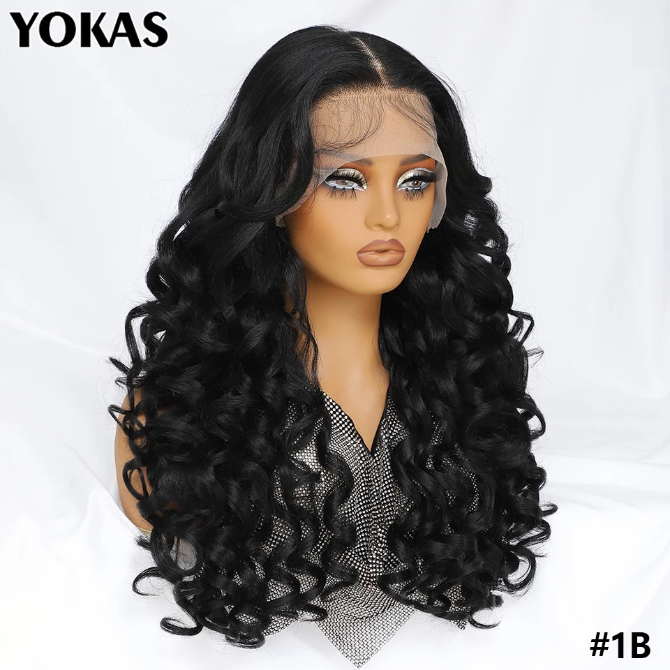 Lace Frontal Wigs 13X6 Synthetic Curly Lace Frontal Wigs With Bangs For Afro Women Pink Blonde Women Wigs With Baby Hair Latisha
