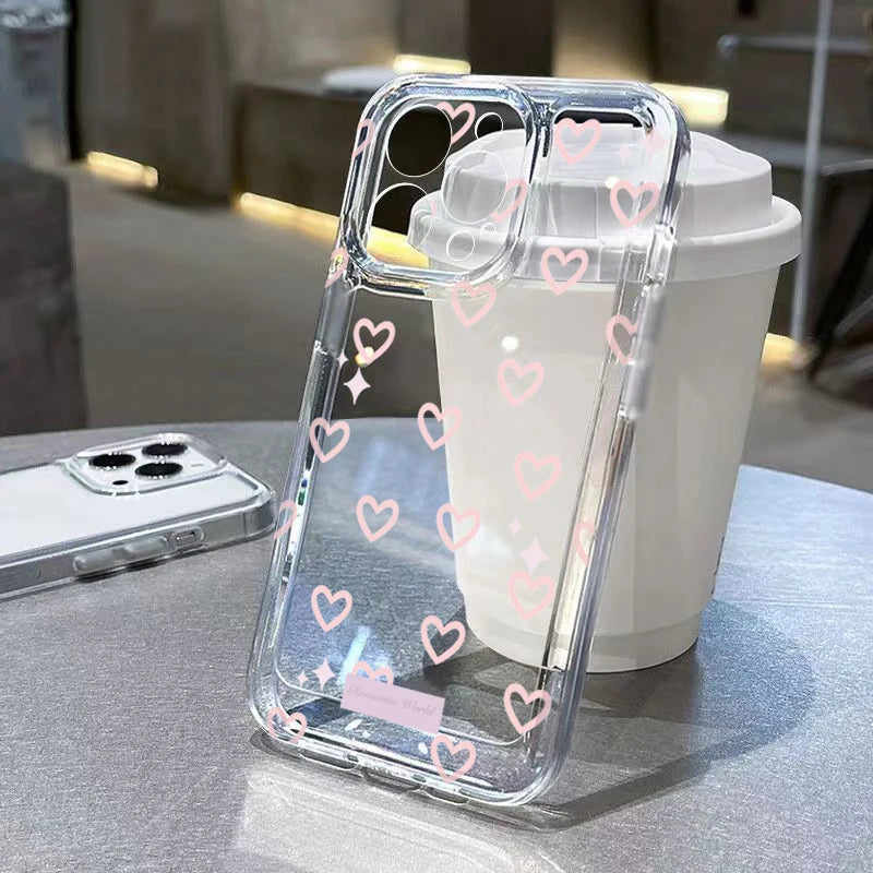 Simple Love Heart Bow Polka Dot Clear Phone Case for Xiaomi 15T Pro POCO F7 X7 X6 X5 F5 F6 Pro Mi 11 Lite 5G 14T 13T 12T Cover