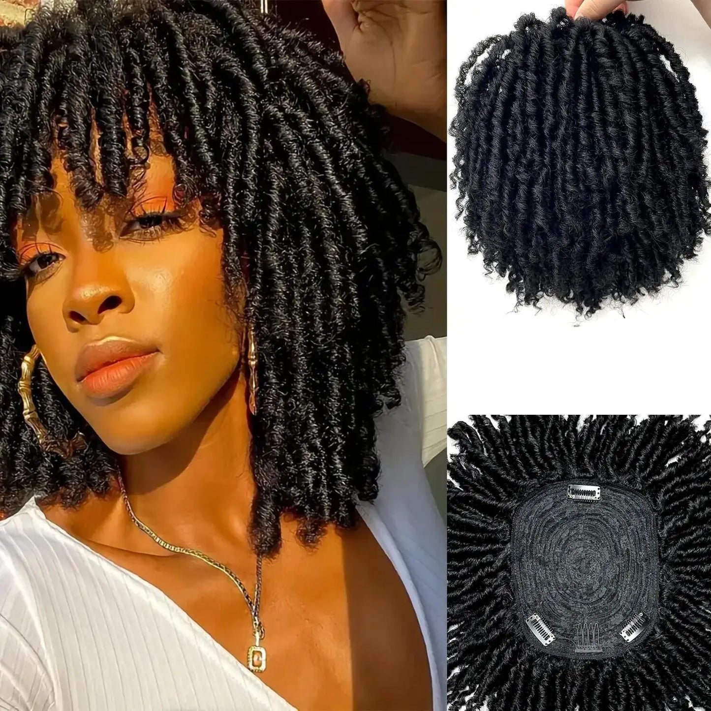 Dirty braids, head covers, synthetic wigs, synthetic braids, chemical fiber semi-wigs, dirty braids, braided wigs Unisex