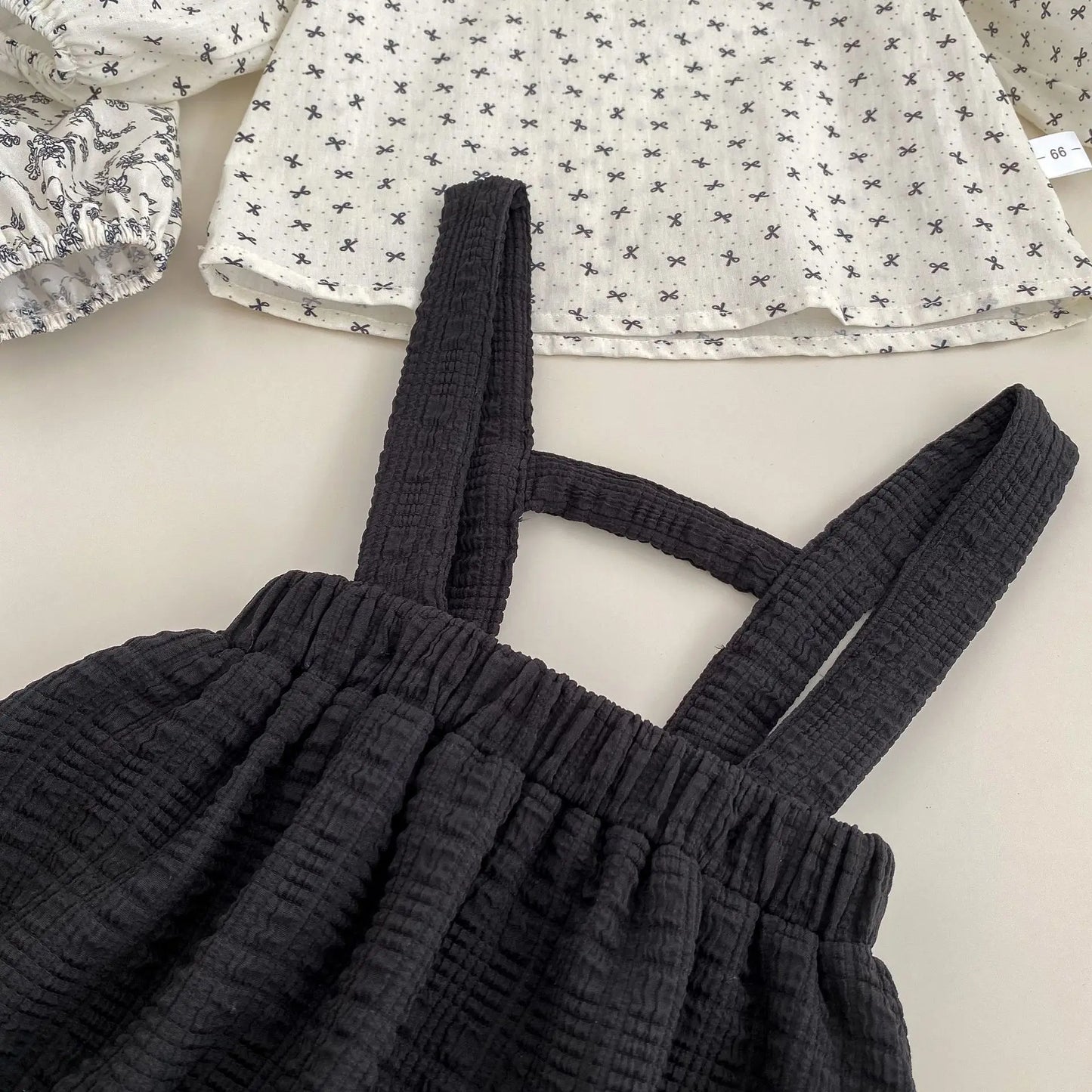 5364 Baby Clothes 2025 Spring Fahion Baby Girl's Bib Suit Lapel Long-sleeved Shirt Or Bag Fart Pants Climbing Clothes