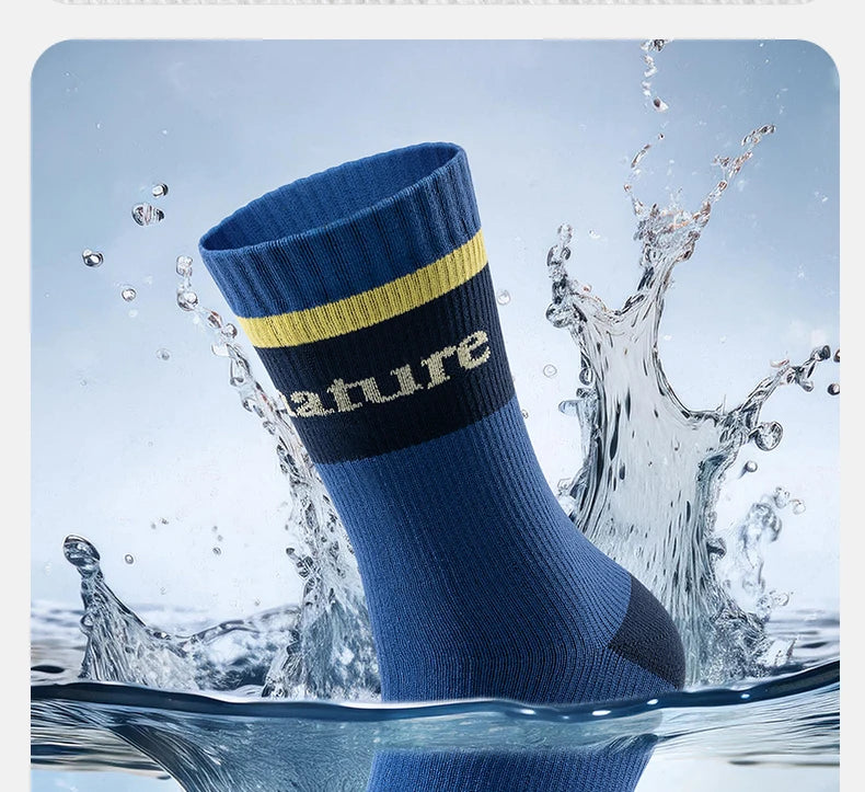 Qunature Four-Season Waterproof Socks Breathable Outdoor  Sport Socks Hiking Cycling Cross Country Running Skiing Windproof Sock