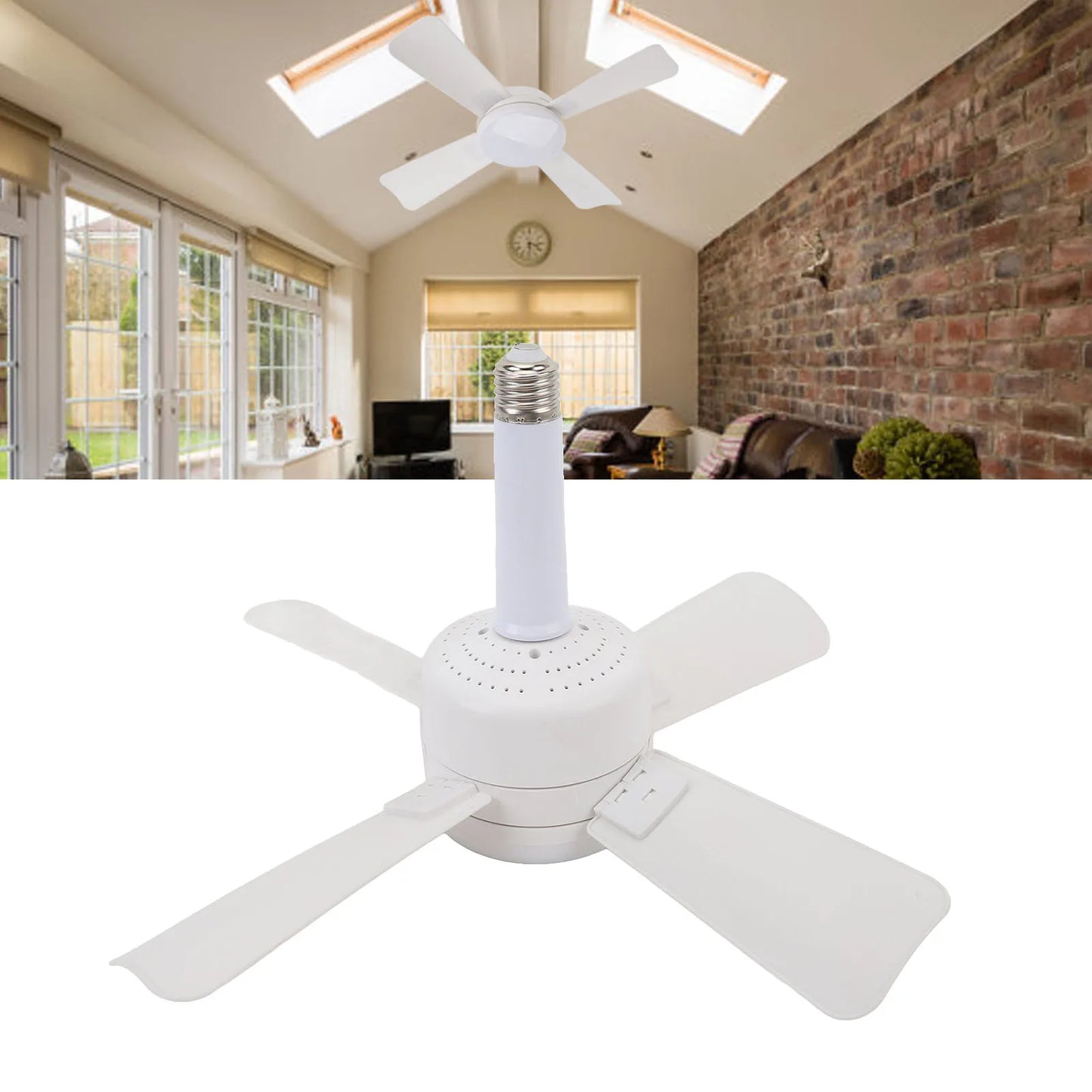 LED Ceiling Fan Light Dimmable 1000LM Screw In Ceiling Fans with LED Lights and Remote for Bedroom Kitchen Living Room