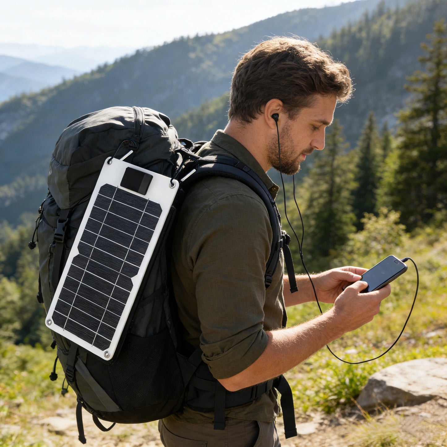 ELEGEEK 60W Solar Panel Charger,5V USB Portable Battery Charger for Cell Phone Outdoor Waterproof Power Bank for Camping