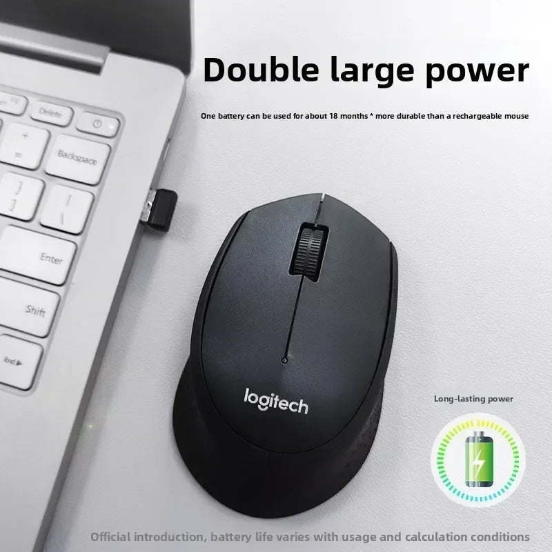 Logitech M330/M331 Wireless Silent Mouse, Ergonomic Comfort Design Quiet Click USB Plug and Play Mouse for PC Laptop Desktop