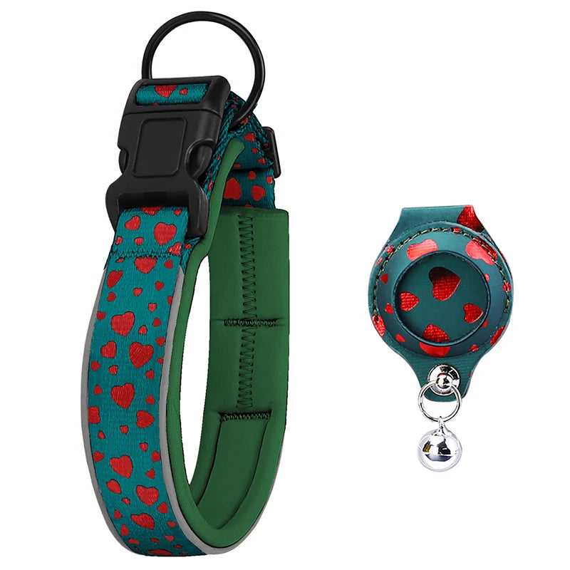 Airtag Dog Collar Adjustable Nylon Reflective Pet Collar For Small Medium Large Dog Durable Anti-lost Dog Necklace With Padded