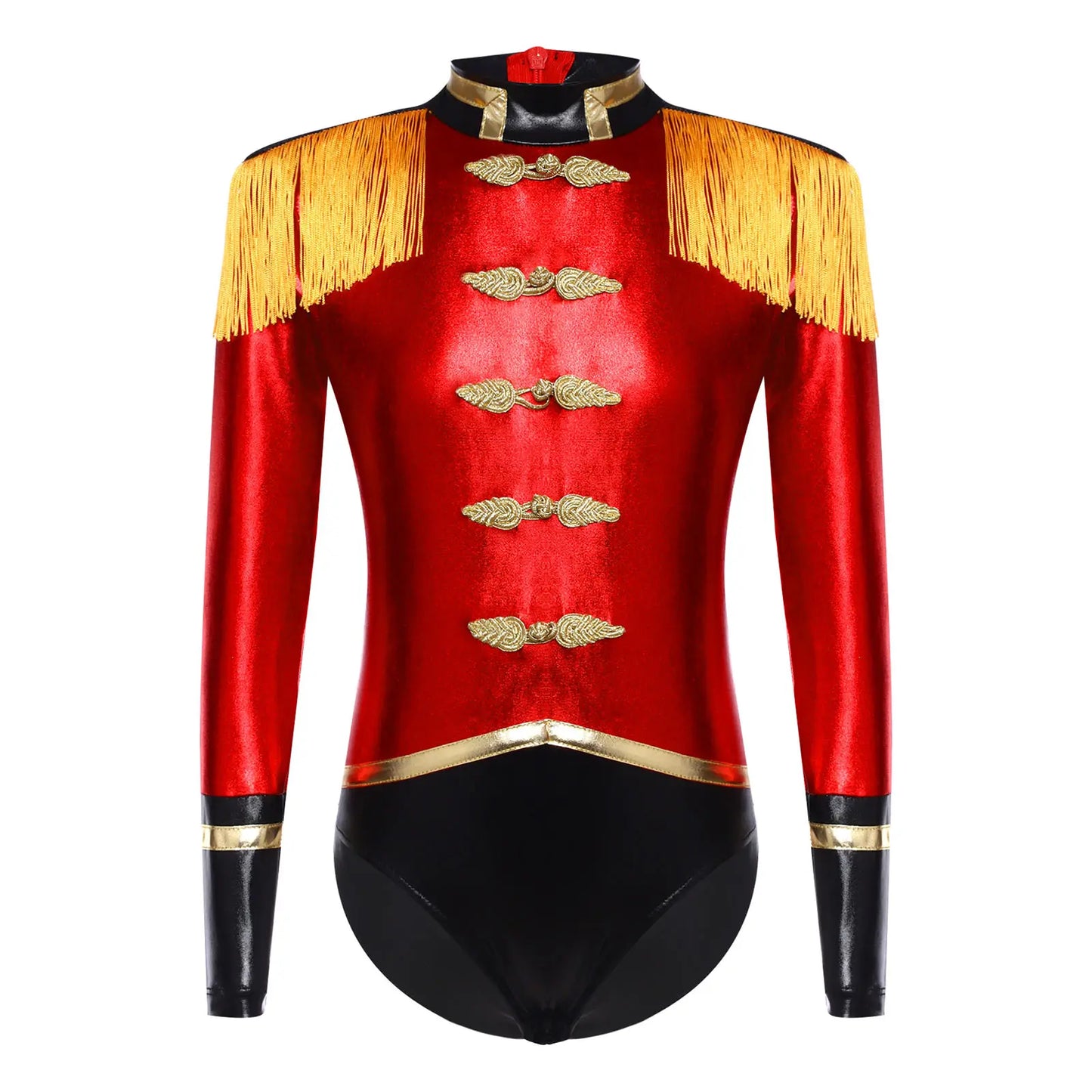 Halloween Costume Romper Circus Ringmaster Cosplay Carnival Party Shiny Sequins Leotard Dress Drum Majorette Magician Dress Up