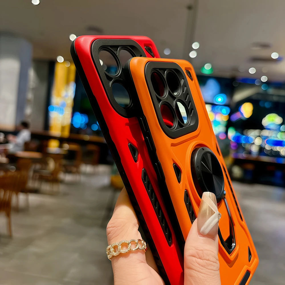 2 in1 360° Rotating Metal Ring Stand Holder Case for Motorola Moto Edge 60 70 60Pro G56 G86 G06 G67 Power Shockproof Armor Cover