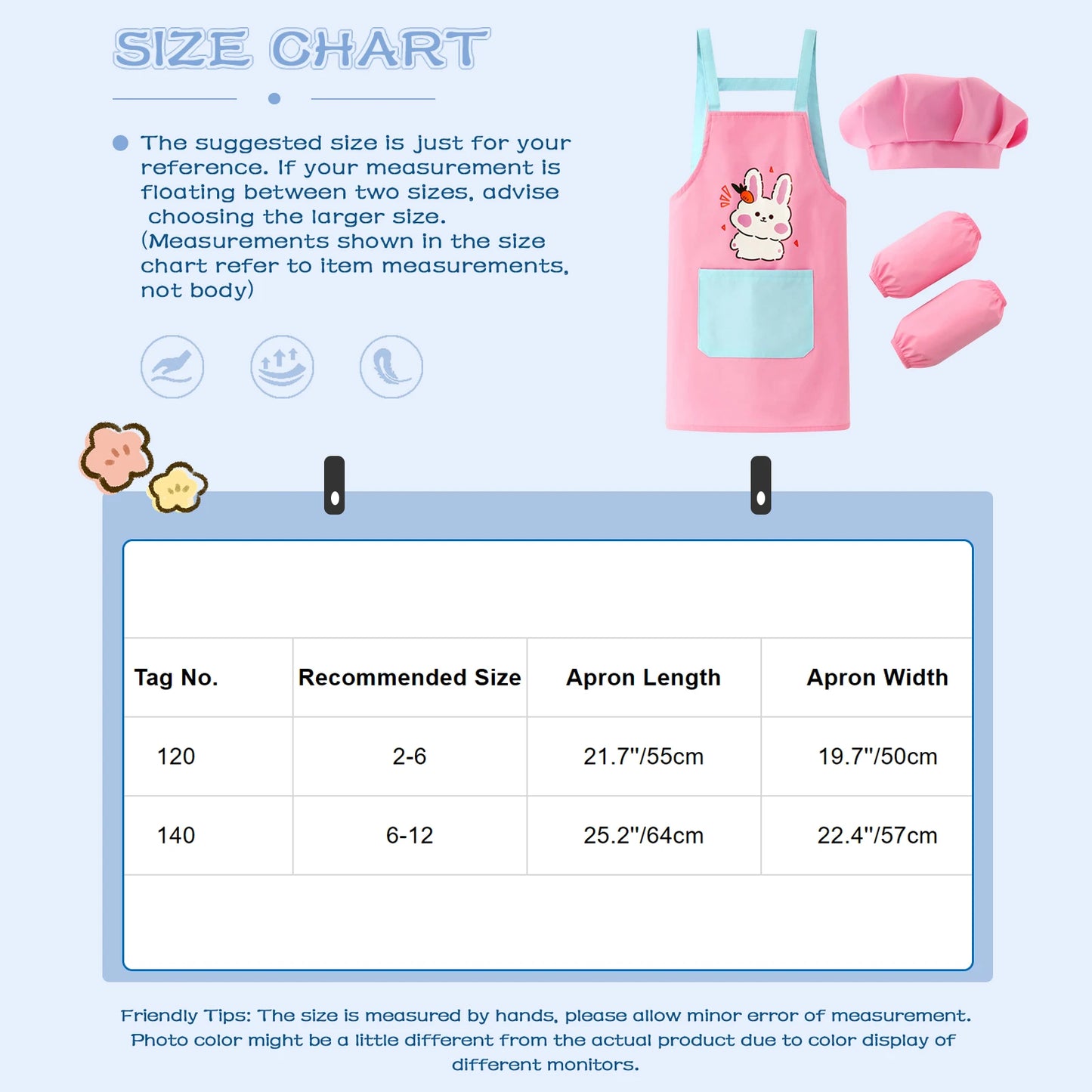 Kids Artist Costume Accessories Set Painter Dress-Up with Hat Animals Pattern Apron Arm Sleeve for Halloween Career Day Costume