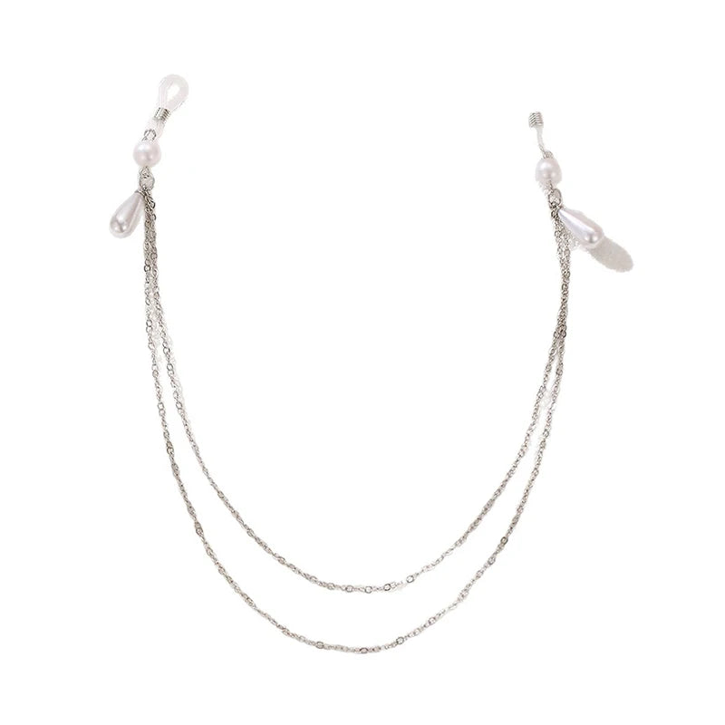 Sexy Metal Pearl Tassel Chest Chain For Woman Trendy Silver Color Double Layer Nipple Chain Body Chain Charm Jewelry Accessories