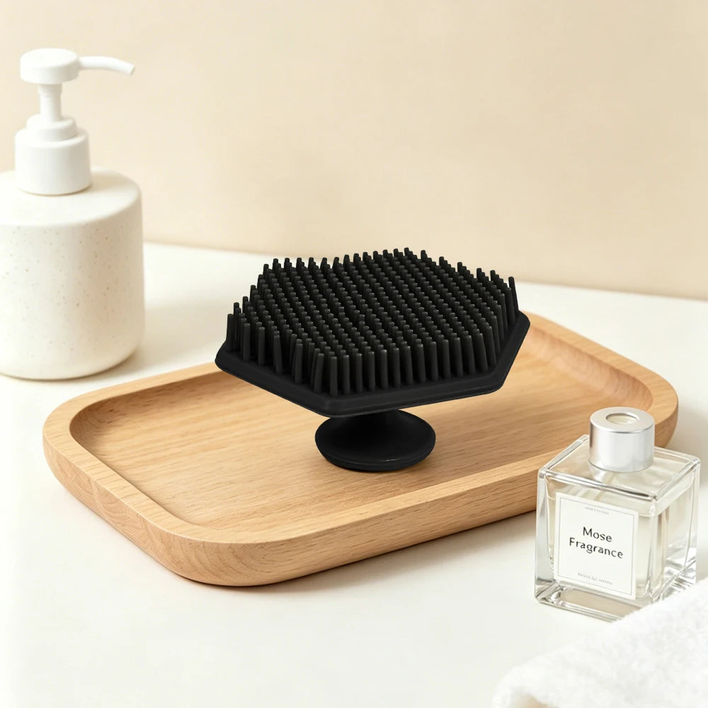 5pc Soft Silicone Exfoliating Brush Cleanser Manual Body Cleansing Body Care Scrubber Shower Gentle Massage Bath Brush For Men