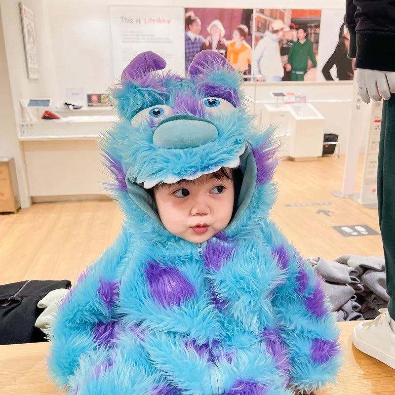 Newborn baby romper Sullivan monster cartoon shooting suit children thick autumn winter clothes cute animal pajamas Monsters Inc