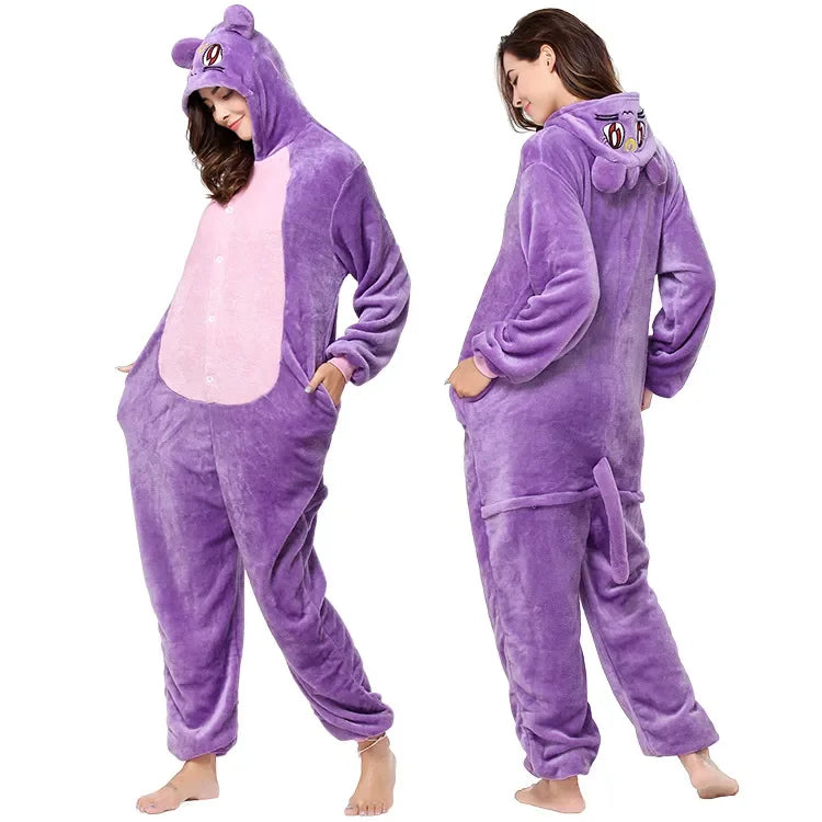 Animal Cosplay Overalls Kigurumi Cat Costume Halloween Carnival Stage Performance Role Play for Adults Kids Clothes Party Set