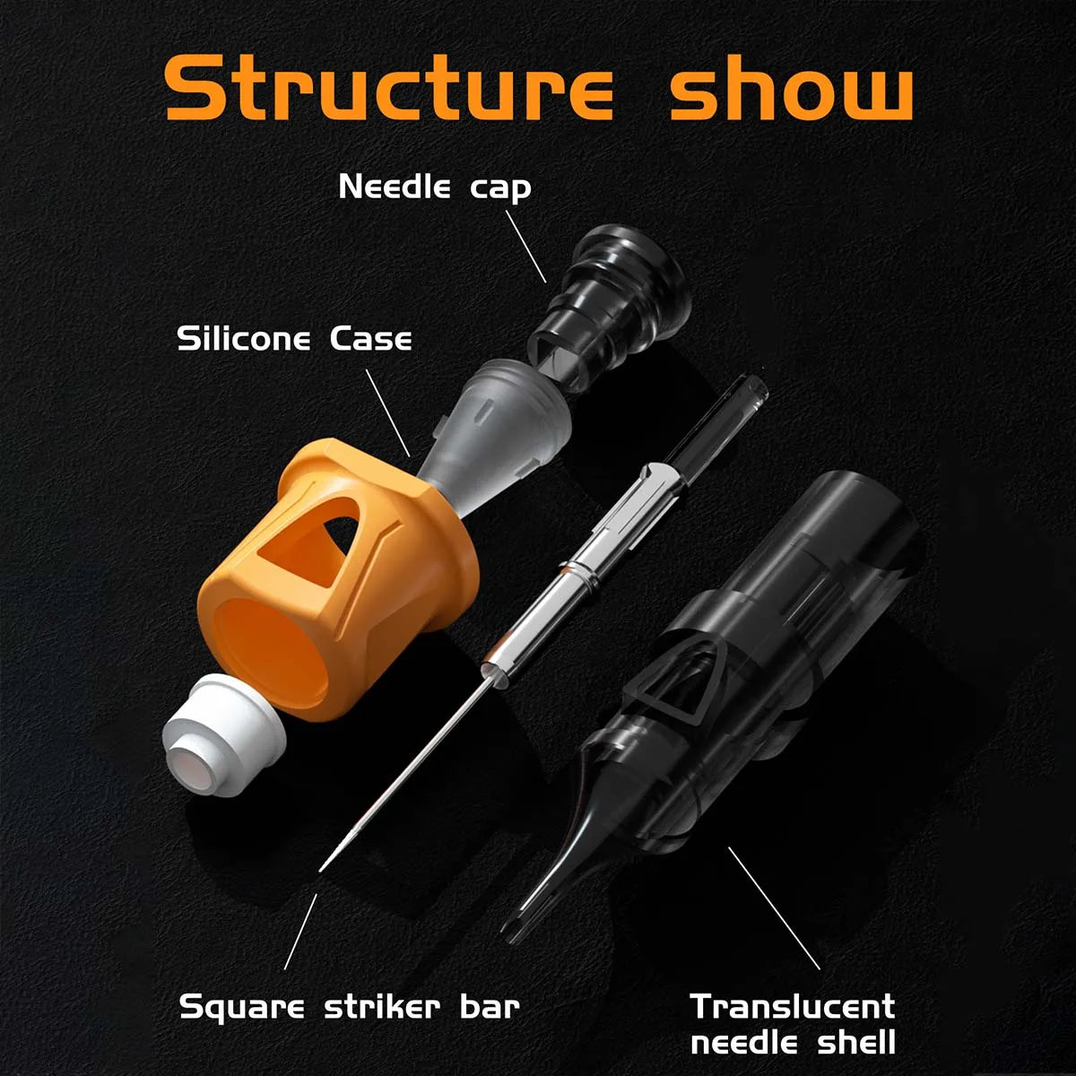 BIGWASP 50PCS/Box Mixed Cartridges Tattoo Needles Disposable Silicone Sterilized Safety Tattoo Needles for Tattoo Machine Grip