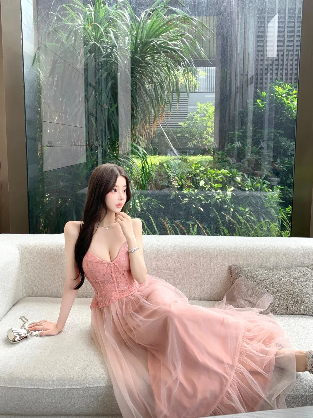 2025 French Elegant Luxury Evening Dress Women Chic Gown Fashion Mesh Lace Party Dresses Heavy Craftsmanship Boned Wedding Dress