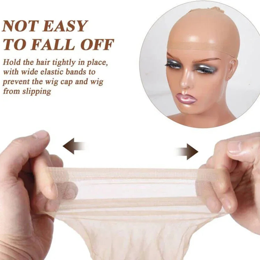 10Pcs HD Wig Caps High Quality Transparent HD Hair Nets Weave Nylon Stretchy Lace Front Wig Cap for Women Men Light Brown