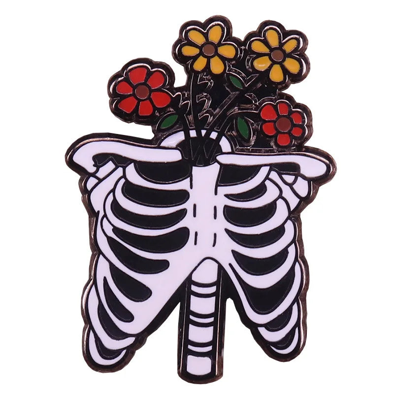 Horror Halloween Costume Accessories Cartoon Skeleton Ghost Enamel Pin Men's Backpack Badge Clothes Accessories Wholesale