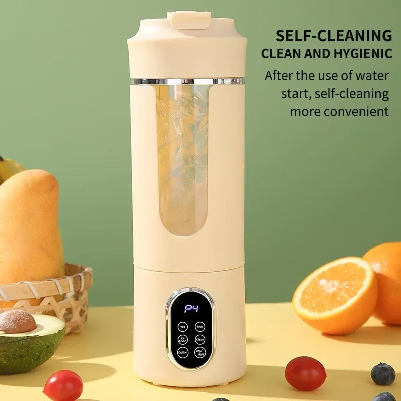 New Upgrade 530ml Wireless Portable Juicer Cup 7.4V 12 Stainless Steel Blades 4 Speed Gears USB Rechargeable Ice Crusher Mini El