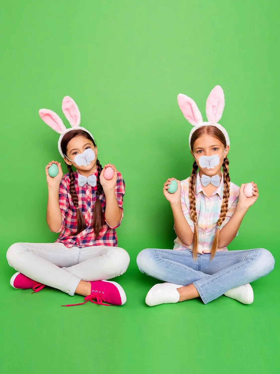 Halloween Bunny Costume Accessories Set Bunny Nose Tail Tie and Ears for Boys Girls Halloween Party Cosplay