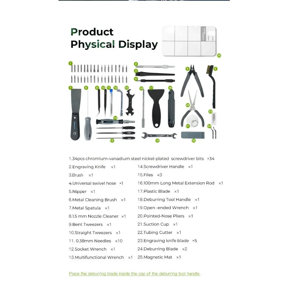 Creality Official 3D Printer Tools Kit, 74 Pcs in 1 3D Printing Tool Wrap Kit 3D printer repair accessories