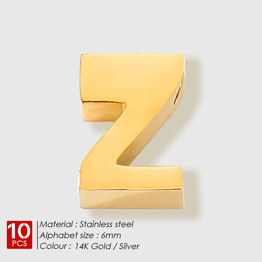 EManco 10PCS Minimalist Style Stainless Steel 26-Letter Pendant for Custom Name Jewelry Commute Social Casual Fashion Accessory