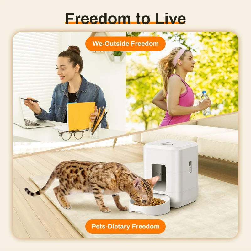 2L Wireless Automatic Pet Feeder Smart Cat and Dog Food Dispenser App Controlled Slow and Quantitative Feeding Cat Accessories