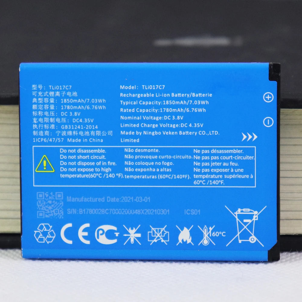 Phone Battery For Alcatel TLi013CA 1380mAh/TLi016D1 1680mAh/TLi017C7 1850mAh/TLi017D1 1850mAh/TLi019D7 2000mAh/TLi021E1 2200mAh