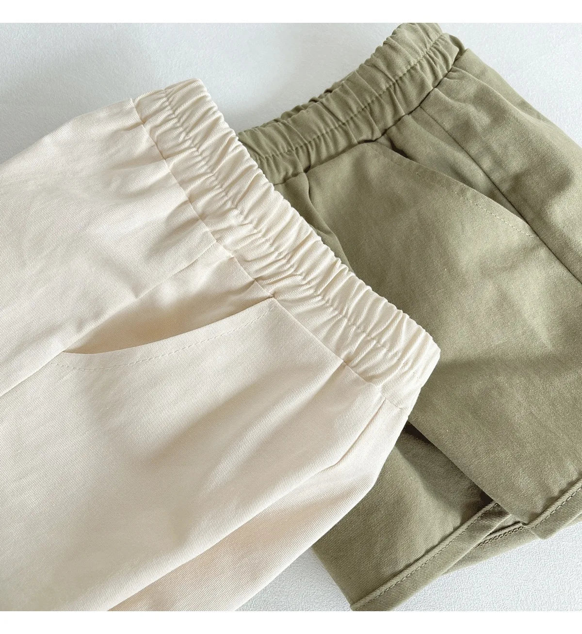 Ircomll 2 Pcs Summer Baby Workwear shorts 100% Organic Cotton for Infant Baby and Toddler, Boys, Girls Breathable Leisure Shorts