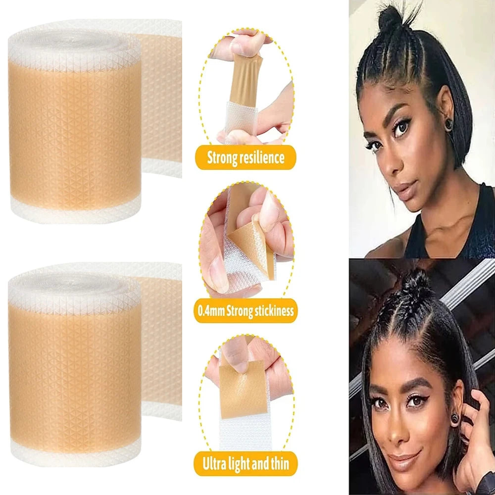 Wig Adhesive Tape Lace Wig Grids Silicone Lace Tape Healer Breathable Wig Knots Healer Hair Tape Non-Slip Silicone Scar Wig Glue