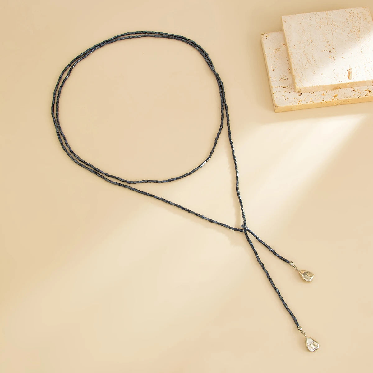 PuRui Fashion Simple Y-shaped CCB Beads Chain Necklace For Women Sexy Vintage Adjustable Sweater Chains Femme Charm Jewelry New