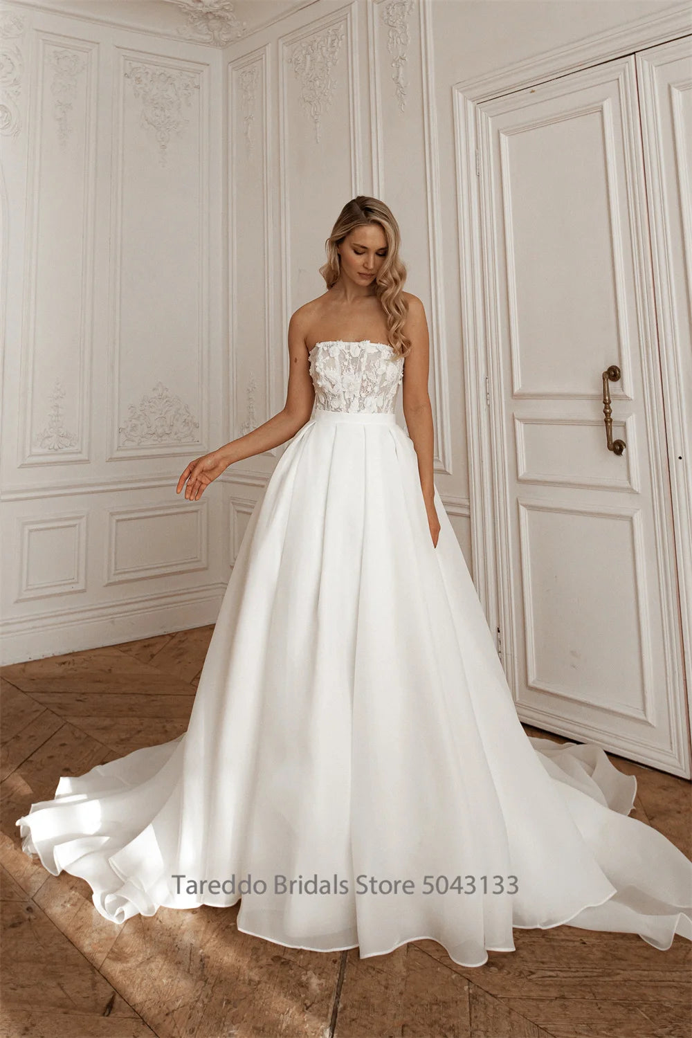 Customized Off Shoulder Two Pieces Wedding Dress Lace Applique Detachable Skirt 2in1 Style Versatile Design Bridal Dress