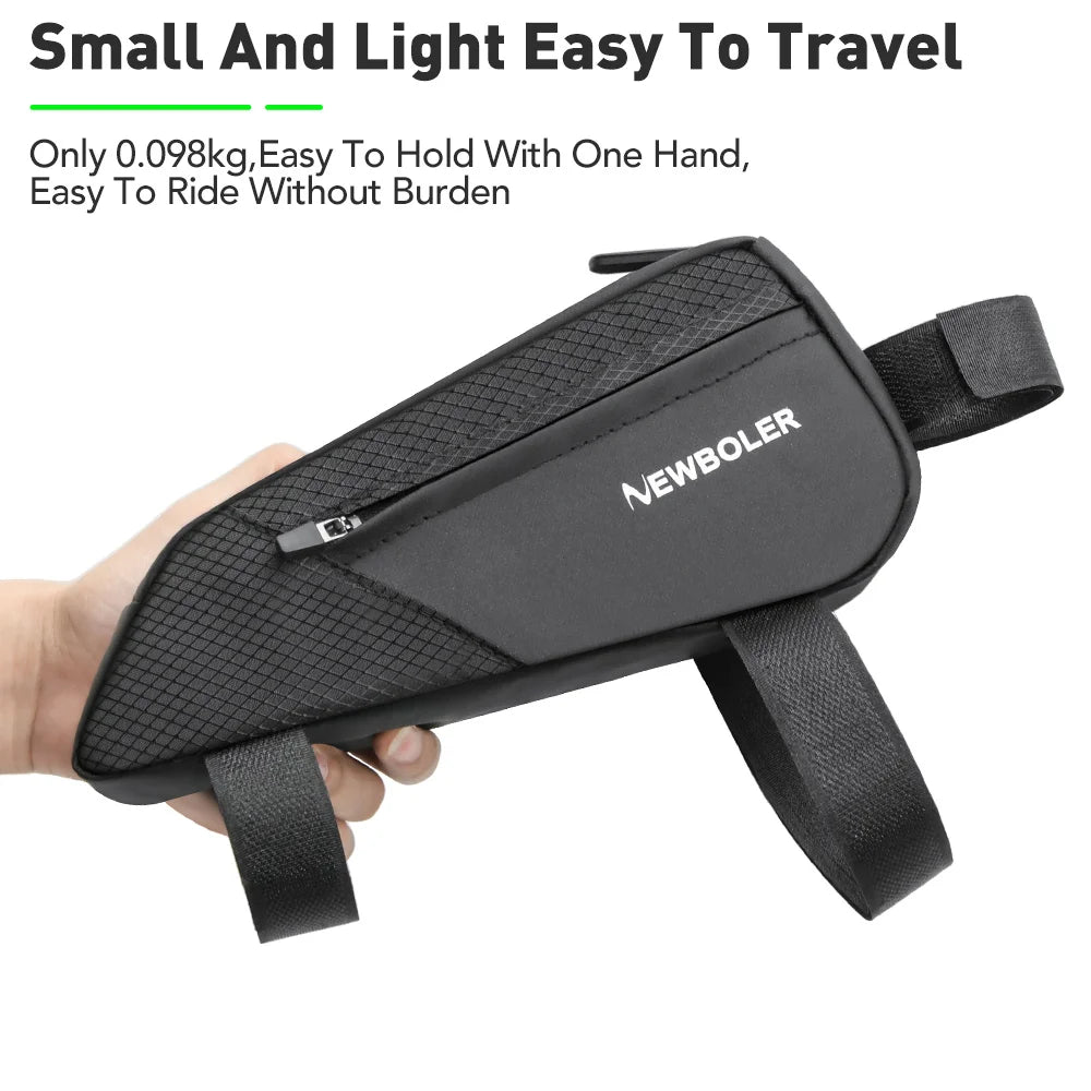 NEWBOLER Bike Bag 1.2L Portable Frame Front Tube Cycling Bag MTB Road Bicycle Pannier Bag Large Capacity Ultralight Cycling Bag