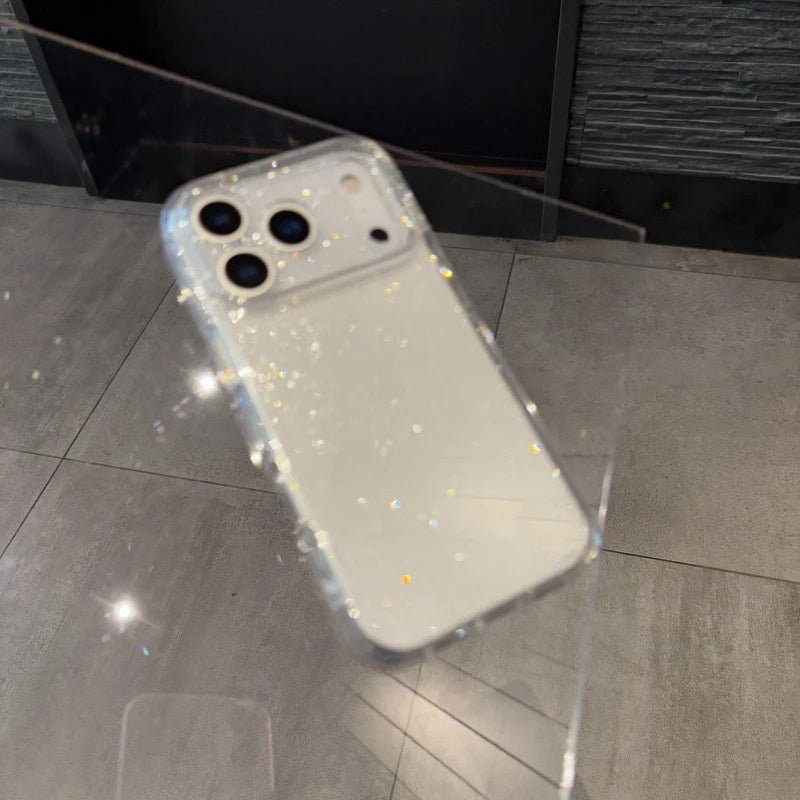 Luxury Soft Silicone Glitter Transparent Phone Case For iPhone  17 Pro Max 11 12 13 14 15 16 Pro Max Air Plus Clear Bumper Cover