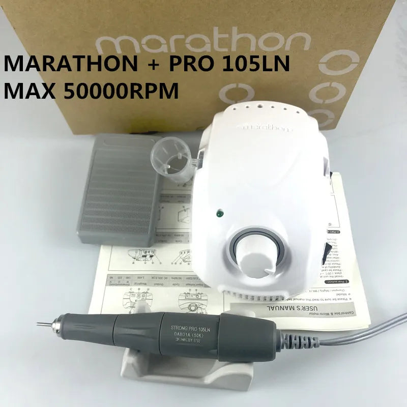 LAAOVE-Champion 3 PRO 105LN Handle 35K/45K/50K Electric Nail Drill STRONG 210 Micro Motor Grinding Machine For Nail Art Tools