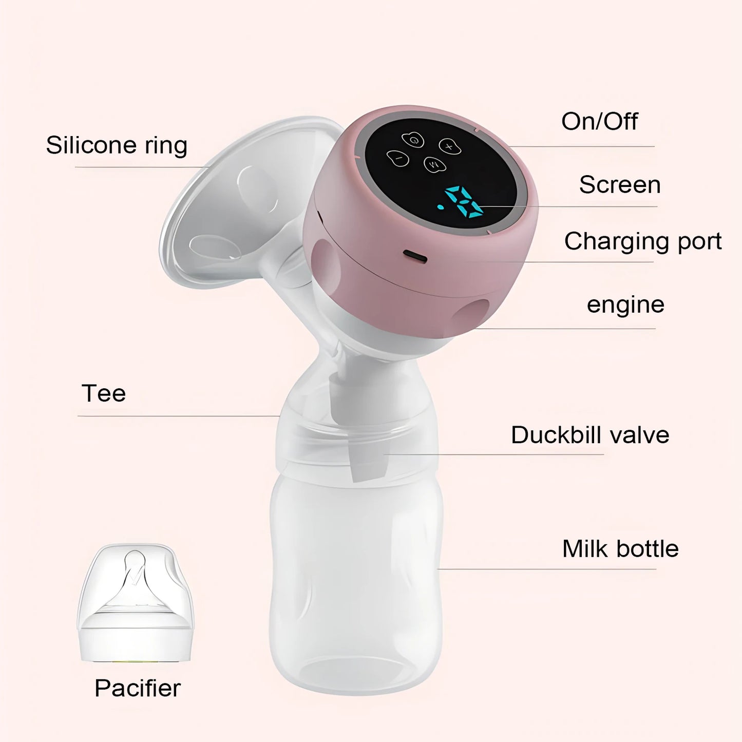Breast Pump Baby Electric Suction Milk Pump Feeding Breasts Pumps