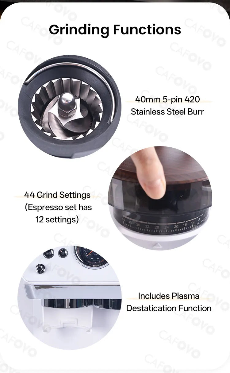 CAFOVO E161G 3-in-1 Semi-automatic Coffee Machine with Burr Grinder Frothing Milk for Home Barista Espresso & Cold Brew 220V