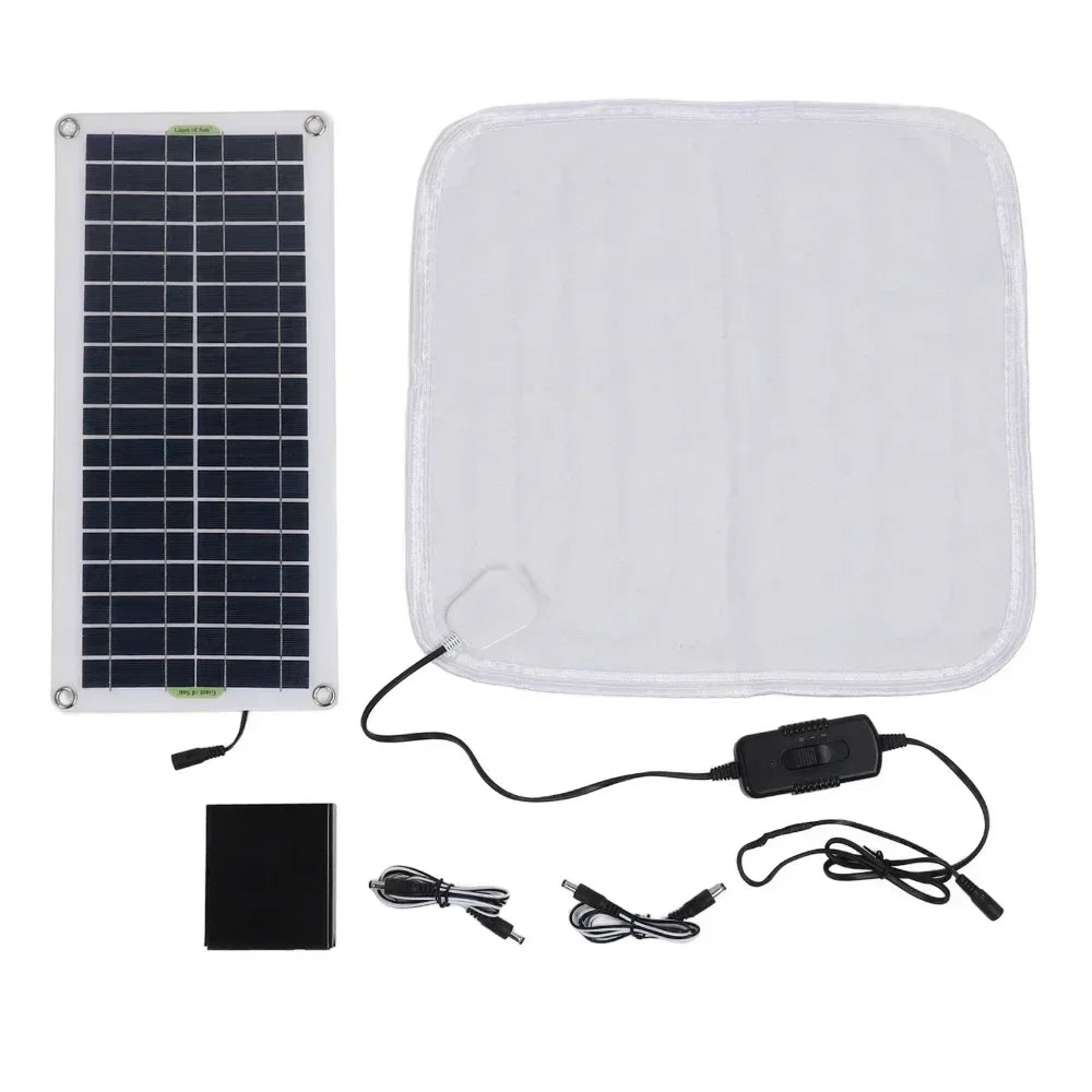Solar Power Electric Heating Blanket for Winter Pets Warm Pad Protable Cat Dog Bed Warmer Heating Pad 12V 50W Solar Power Panel
