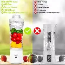 Portable blender with 20oz cup, USB-C rechargeable, self-cleaning, cordless for smoothies, gym, office.