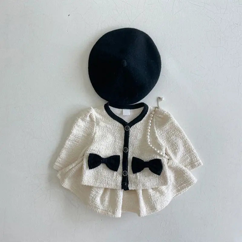Baby's Sets Autumn Suit Fashionable Versatile Newborn Small Fragrance Style Autumn Two-piece Princess Clothes (excluding Hat)