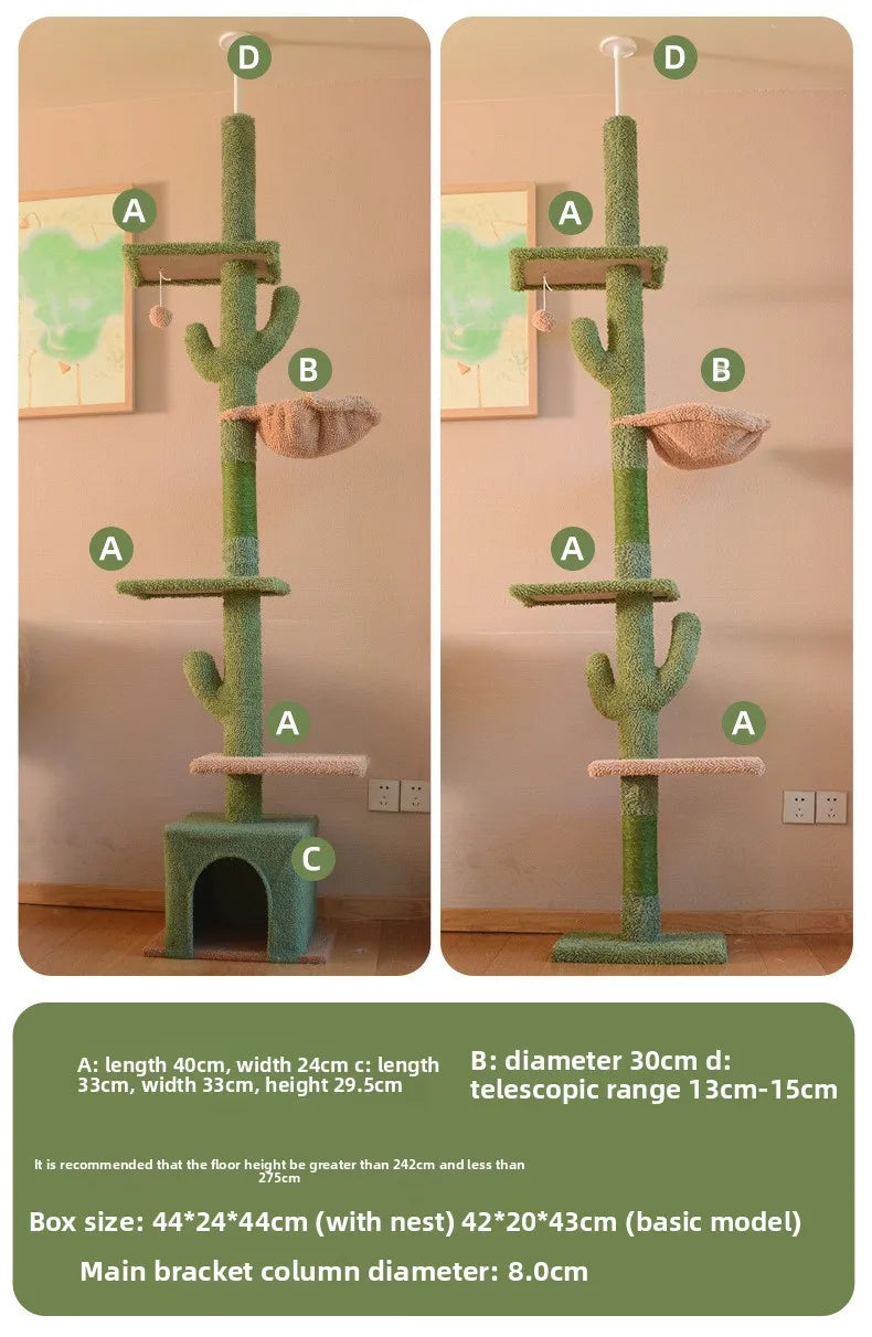 Winter Cactus cat tree, cat climbing frame, cat climbing pole, cat jumping platform, cat tower, pet toys, pet climbing frame