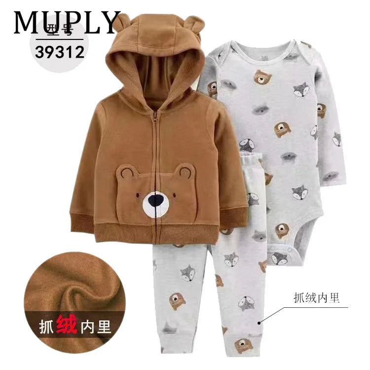 3-piece Suit Summer Baby Clothes Sets Baby Short Sleeve Shorts Cover Clothes Cute Girls Bebe Children Cotton 100% Clothing 6-24M