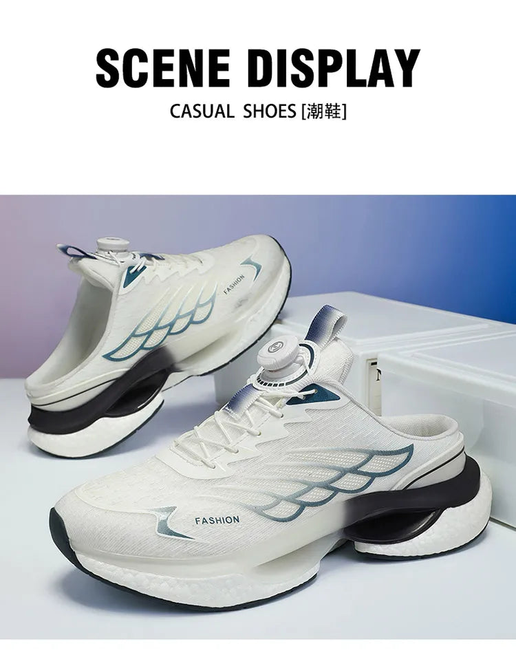 Mesh Half Shoes For Men Mules Closed-toe Casual Shoes Summer Backless Slippers Loafers Man Slides Mens Semi-Drag Sport Shoes