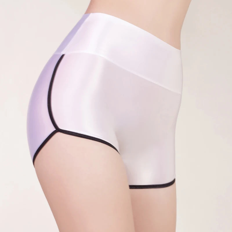 Women Sporty Shorts  Elastic Bodybuild Underwear Hip Lift High Waist Belly Boxers Flat Angle Leggings Sexy Tiny Hot Safety Pants