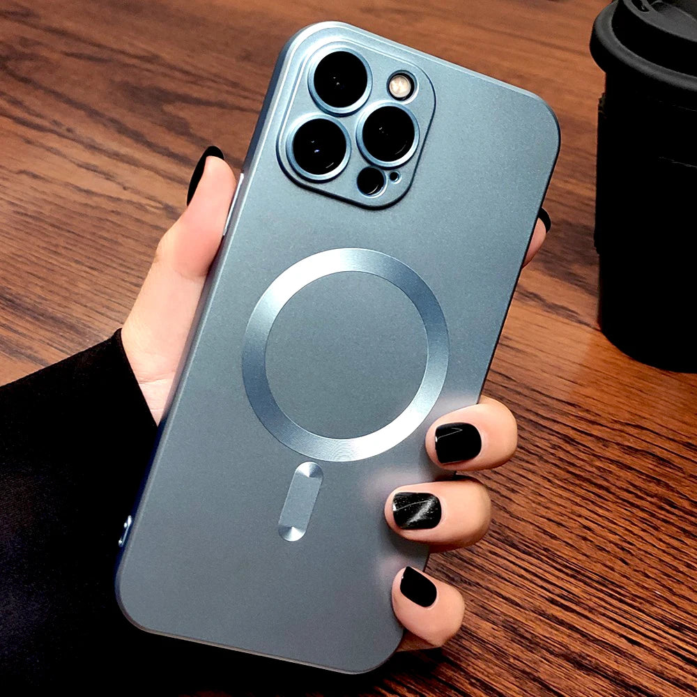 Luxury Soft TPU Matte Case For iPhone 16 15 14 13 12 11 Pro Max Plus 15Pro IPhone15 For Magsafe Mag Safe Wireless Charge Cover
