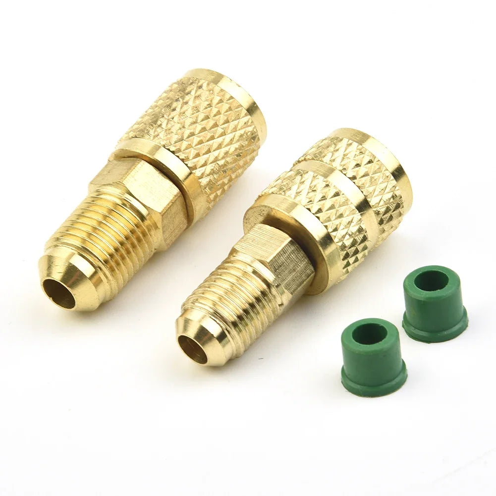 2x Female/Male 5/16" SAE Male/Female 1/4" SAE For R410 R32 R22 Liquid Safety Valve Air Conditioning Refrigerant Repair Fluoride