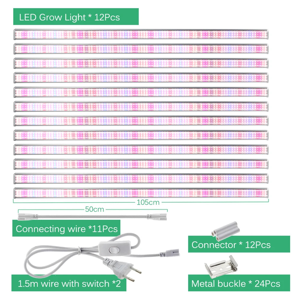 SunLight Tube LED Plant Grow Light Full Spectrum Hydroponic Vegetable Fill Light Greenhouse Greenhouse Cultivation Light