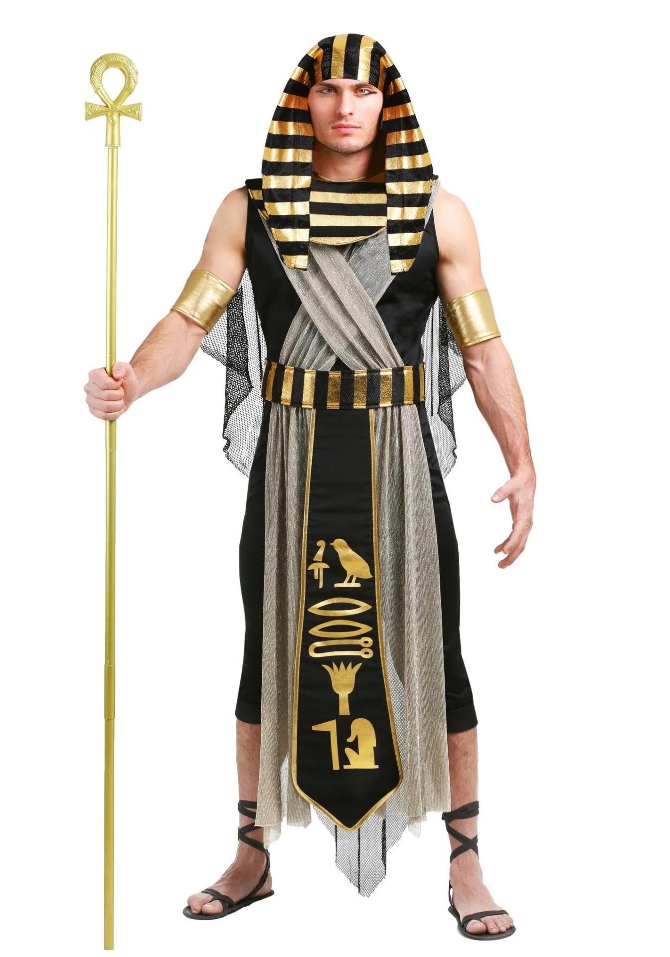 Halloween Costume Egyptian Pharaoh King and Queen Clothes Princess Couple Ancient Roman Greek Warrior Outfit  Men's Women's