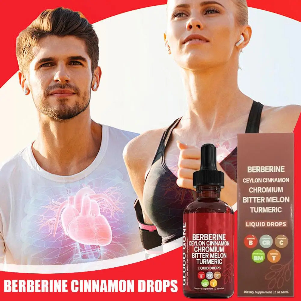 60ml Berberine Cinnamon Drops For Health Immune Support, Gut Health,Metabolism, Antioxidant- Ceylon Cinnamon Flavor