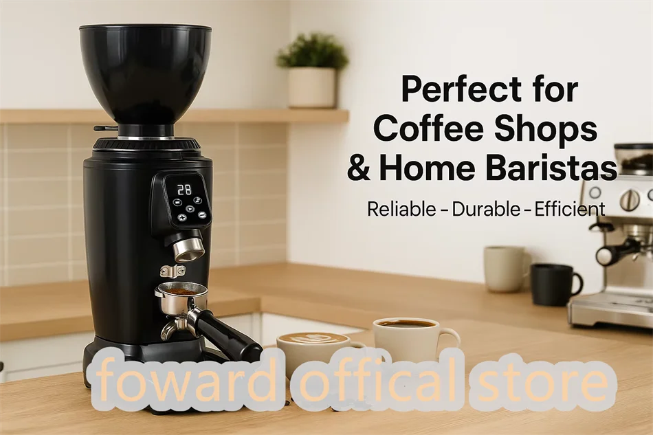 B64 Commercial Coffee Grinder 64mm Flat Burr Anti-Static For Espresso Pour Over French Press Coffee Mill Grinding Machine